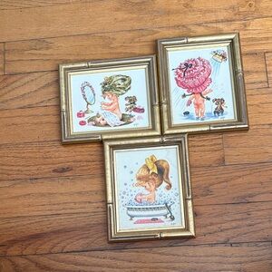 Trio of Vintage Griffin Art Prints -
